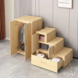 소나무 원목 이층침대 계단 싱글 디딤판 침대 사다리 이층 가정용 다기능