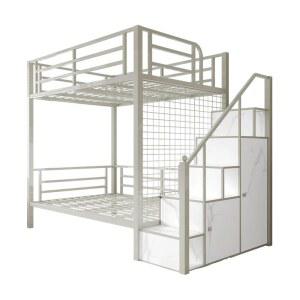 북유럽풍 단조 철제 소형 아파트 이층 프레임 절약형 아파트는 공간 침대입니다 심플하고