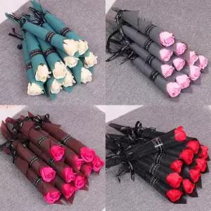 향기로운 비누 장미꽃 10송이 세트 졸업식 꽃다발 선물
