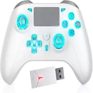 PS5 컨트롤러용 무선 PS5/PS4/PC/iOS/스위치와 호환 1000mAh 배터리 조절 가능한 터보 듀얼 쇼크 진동 6축