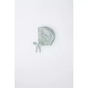 ZARA 리넨 니트 보닛 - 파스텔 그린 {QHJ}