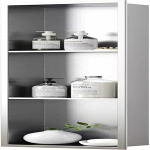 네오드레인 8X36인치 브러시드 3겹 스테인리스 스틸 샤워 틈새 욕실 수납을 위한 타일 필요 없음 오목 벽