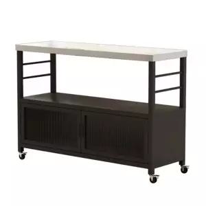 이동식 홈바 테이블 조리대 블랙 식탁 철제 주방 주방작업대 거실 바퀴 아일랜드식탁 간이