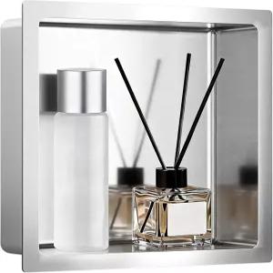 VELPAX 타일 필요 없는 샤워 틈새 13인치 X 욕실 벽 싱글 선반 주방 발코니를 위한 스테인리스 스틸