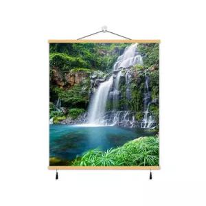 풍경화 포스터 자연 폭포 접착식 돈들어오는 풍수 벽걸이