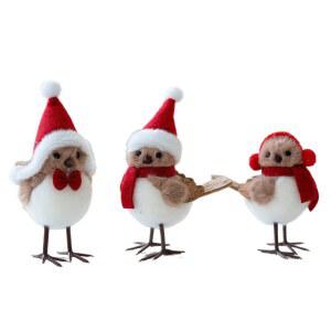 크리스마스 트리 장식 빨간 목도리 모자 새 인형 오너먼트