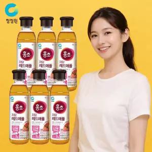500ML x 6개 세트 저당 레드애플 식초음료 음용 발효 과일 마시는 새콤 상큼한 대용량 업소용 대량 달콤