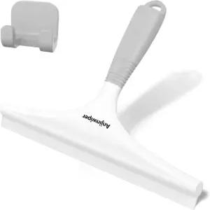 후크가 달린 안진와이퍼 실리콘 샤워 스퀴지 유리용 욕실 도어 거울 및 창문용 타일 벽용 흰색 회색