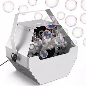 Theefun 버블 머신 750ML 금속 자동 메이커 플러그인 작동하는 파티 실내외용 휴대용 전문 블로워 실버