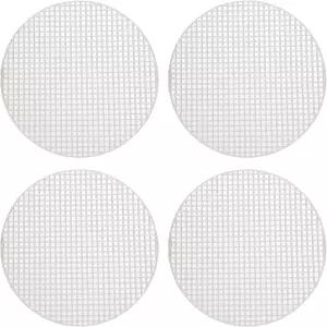 메카닉시티 플라스틱 메쉬 캔버스 시트 17.5cm 6.8인치 흰색 원형 빈 자수 바늘 포인트 니트 크로셰 4팩
