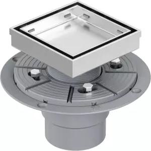 타일 인서트 격자가 있는 네오드레인 4인치 사각 샤워 배수구 전문가용 브러시드 304 스테인리스 직사각형