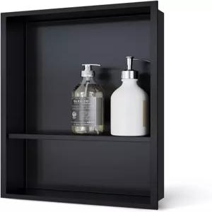 MERANOX 타일 필요 없음 매트 블랙 샤워 틈새 삽입 - 개조 방수 304 스테인리스 경사진 베이스