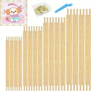 SPRFAIRY 16PCS 니들포인트 스트레처 바 6 8 10 12인치 나무 캔버스 50개 엄지 팩 4사이즈 자수 스티치