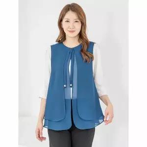 [하프클럽/모슬린]엄마옷 조끼 이중 쉬폰 원버튼 MQG126770 마담 미시 중년여