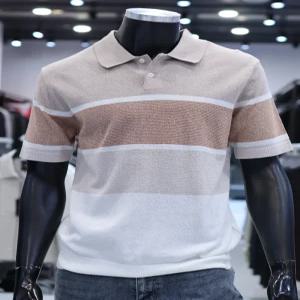 [STCO]SS 여름 블록 스트라이프 반팔 카라니트 F2KT25216