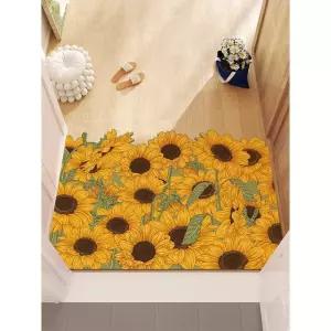 해바라기 가죽 현관 매트 발매트 PVC 미끄럼방지 욕실 인테리어