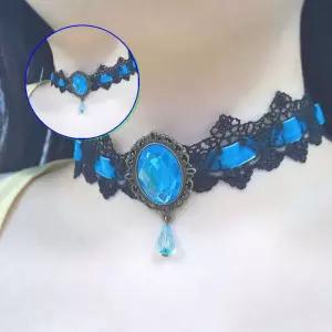 쌍문상회 코믹월드 보석 큐빅 초커 4컬러 택1 드레스 공주 중세 할로윈 분장