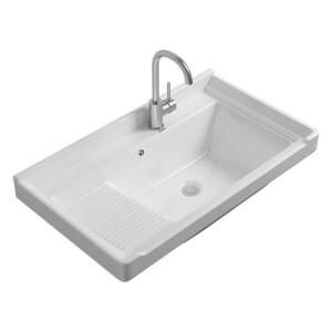 빨래판 매립형 싱크볼 세탁실 손빨래 개수대 43x36cm 세탁소 세면볼