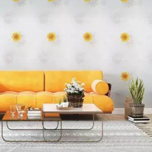 셀프 인테리어 접착식 단열벽지 노란 해바라기 2.5m 보온벽지