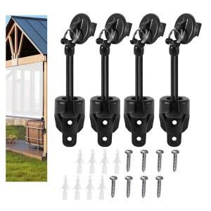 카에아프보이 선글라스 교체 부품 키트: 강화된 타이 다운 및 엔드 캡, 링 | 내후성 쿨라루, 야외 블라인드 롤러 그늘(블랙, 2세트)과 호환 가능