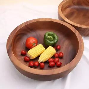 대형 아카시아 원목 보드 샐러드 원목도마 그릇 샐러드볼