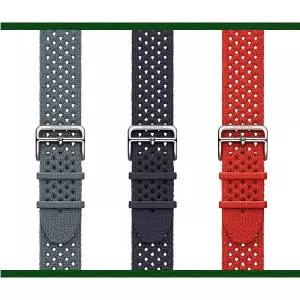 새롭게 출시된 Apple Watch Hermes 42mm 네오 트리코 밴드 선택 (블루 그리 블루 뉘 카푸신)
