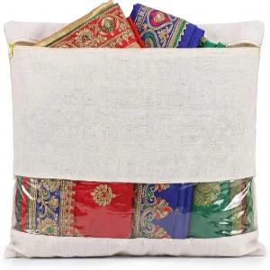 산우타 10개 면 사리 보관 가방 대형 사이즈 16 x 14인치 커버 투명한 창문이 있는 여성용 의류 및 옷장