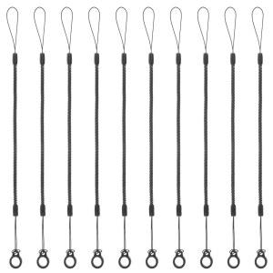 실리콘 링이 있는 클립보드 스타일러스 펜용 펜 목줄 탄성 테더 코일 랜야드 10개, 드로잉 펜을 터치스크린 펜 체인 코드에 연결하여 태블릿 터치스크린 드로잉 펜 홀더 블랙 에 연결합니다
