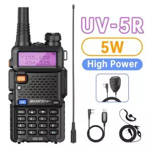 고출력 5W 바오펑 UV-5R CB 휴대용 무전기 장거리 10km 128CH 듀얼 밴드 VHF UHF FM 사냥용 양방향