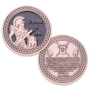 신의 갑옷 챌린지 동전 - 골동품 구리 수집가 메달리온 미군 참전용사가 디자인한 군용