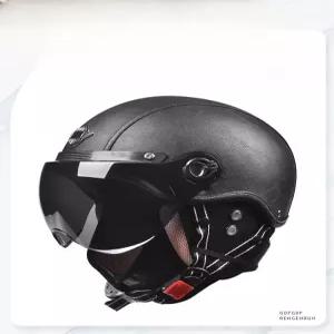 클래식 가죽 스쿠터 헬멧 오토바이 경량헬멧 레트로 반모