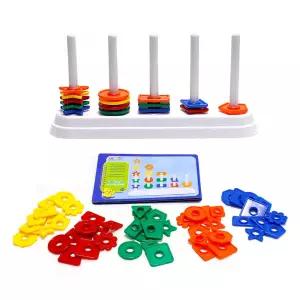 유치원 유아 문제카드게임 색구별 도형인지 모양쌓기보드 교육 교구 홈스쿨