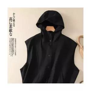 와칸다 여성 여친 베스트 캐주얼 봄가을 오버사이즈 조끼 민소매 후드 외투 KKE1