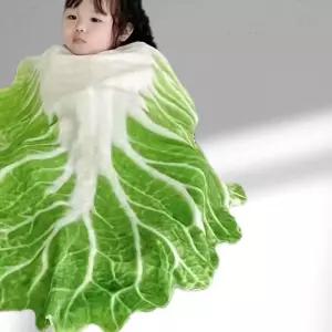 배추 모양 극세사 담요 귀여운 미니 낮잠 블랭킷