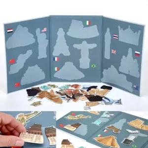 엄마표 유아 학습용 자석퍼즐판 세계랜드마크 장난감 흥미유발 놀이수업