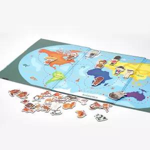 유치원 유아교구 세계지도 탐험놀이 자석퍼즐판 엄마표 학습용 흥미유발