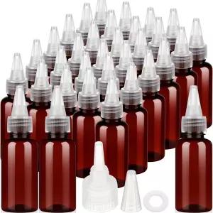 30개 30ml 앰버 플라스틱 에센셜 오일 병 드립퍼 필요 없음 헤어 스킨 케어 청소용 트위스트 캡이 있는