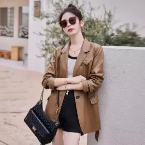 스트레인지 미디 롱 가을 여사친 정장 칼라 코트 가죽 움 데일리룩 양복 무스탕 키작 KUK3