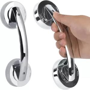 욕실 욕조 및 샤워 주방 서랍 캐비닛용 석션 컵 그립 바 2팩 유리문 창문 손잡이