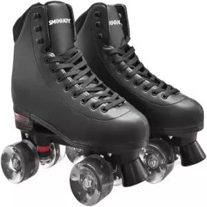 여성용 여자 롤러스케이트 아웃도어 하이탑 PU 가죽 클래식 성인 더비 쿼드 스케이트화 더블 로우 포 휠