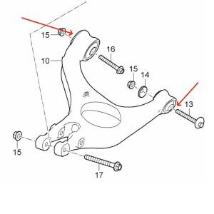 포르쉐 파나메라 970 3.0t Gts 후방 하부 서스펜션 컨트롤 암 고무 97033124103 331 241 03에 적합