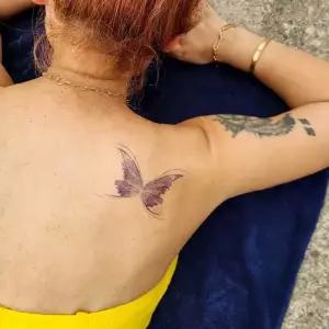 임시 펄광 나비 문양 타투 스티커 어깨 등 페이스 바디 파티 페스티벌 데일리용