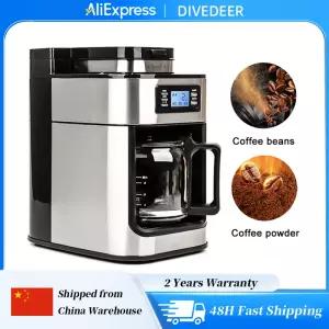 DIVEDEER 자동 커피 머신 그라인더 홈 오피스 미국식 소형 1개 드립 포트