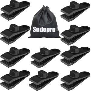 방수 클립 헤비 듀티 잠금 그립, 10개의 클램프, 수영장 커버 클립, 캠핑용 샤크 텐트 패스너 홀더, 차양, 자동차 커버, 보트 커버(10개의 클립+1개의 가방)