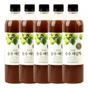 참들애 국내산 100% 무설탕 저당 순수 매실원액 매실청 매실액 500ml 5개