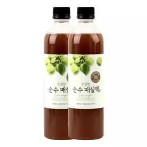 참들애 국내산 100% 무설탕 저당 순수 매실원액 매실청 매실액 500ml 2개