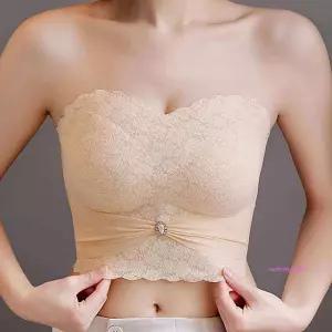 여성속옷 오프숄더 웨딩 튜브 노와이어브라 여자 탑 탑웨딩 뽕노끈 드레스노 패드mno611