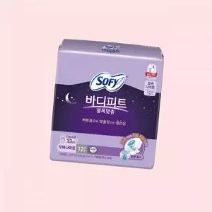 쏘피 바디피트생리대 볼록맞춤 날개형생리대 오버나이트 12P 바디피트 4605410