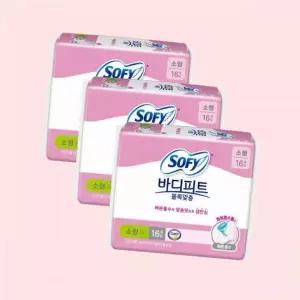 쏘피 바디피트생리대 볼록맞춤 날개형생리대 소형 16P x 3팩 바디피트 소형16P 4605376