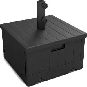 롤링 휠이 있는 C-Hopetree 3-in-1 플라스틱 파티오 마켓 우산 베이스 176파운드의 헤비 듀티 모래 충전식